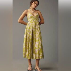 Astr Floral Spaghetti-Strap Maxi Dress in Light Green and Pale Pink